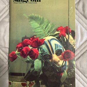 Artistic Mask with Red and Green Accents